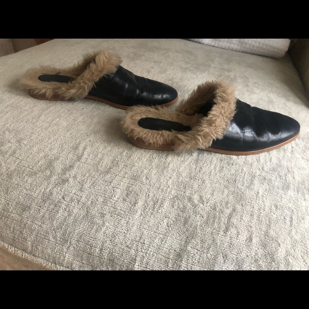 Zara fur lined mules size 6.5